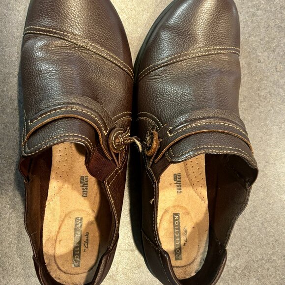 ~~Clarks Cheyn Madi 10M Slip-On Loafers Shoes Dark Brown Women's Slip On Comfort - Picture 3 of 7
